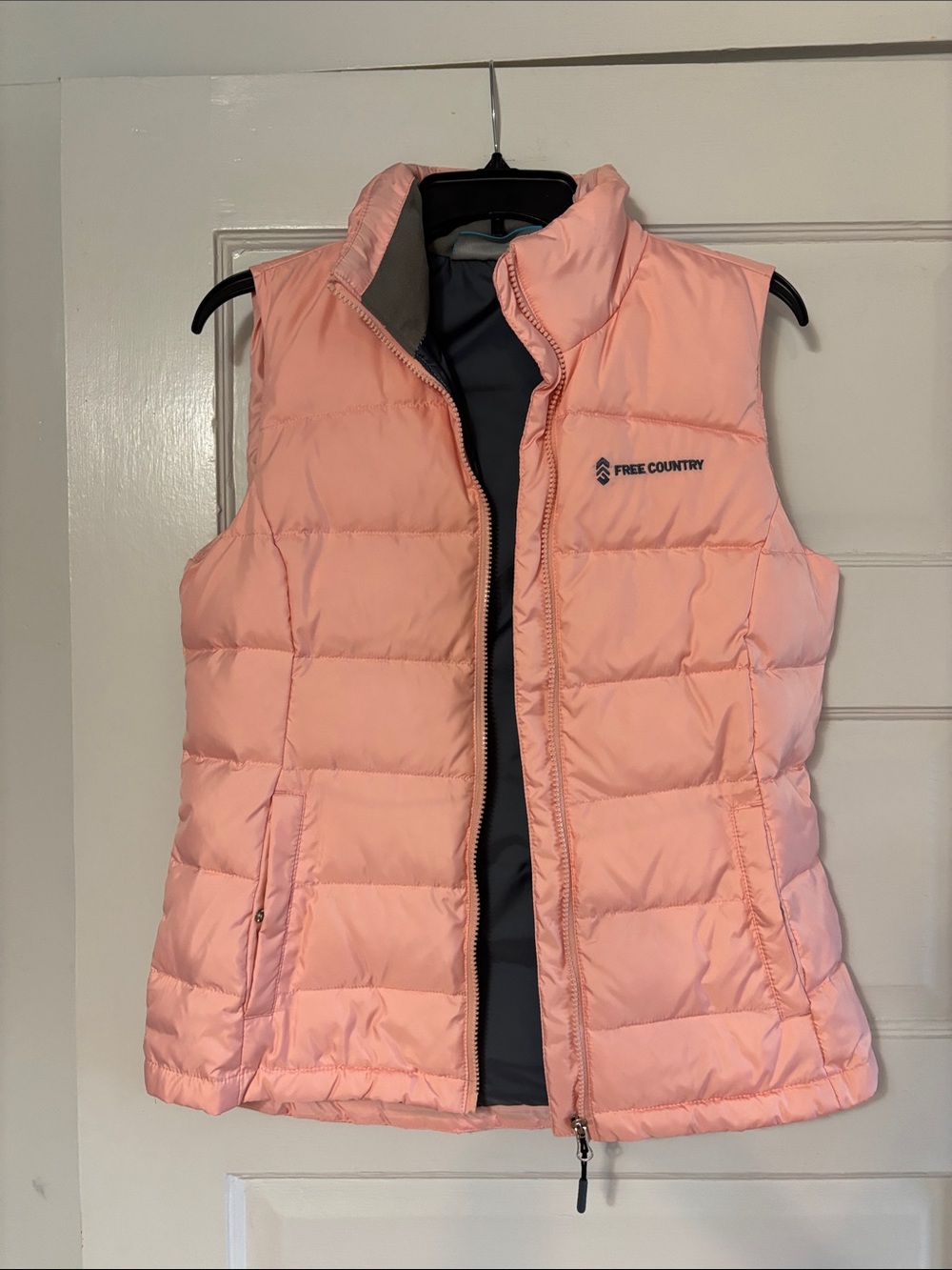 Free Country Pink Puffer Vest with Gray Accents